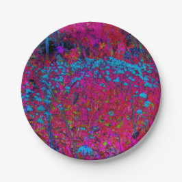 Plato De Papel Jardín de Magenta de Flores Psicodélico Lirio Púrp