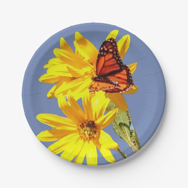 Plato De Papel Jardín de mariposas (Anverso)