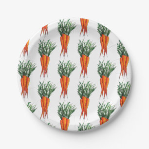 Plato De Papel Jardín de verduras de Naranja de zanjas