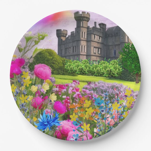 Plato De Papel Jardín del castillo (Anverso)