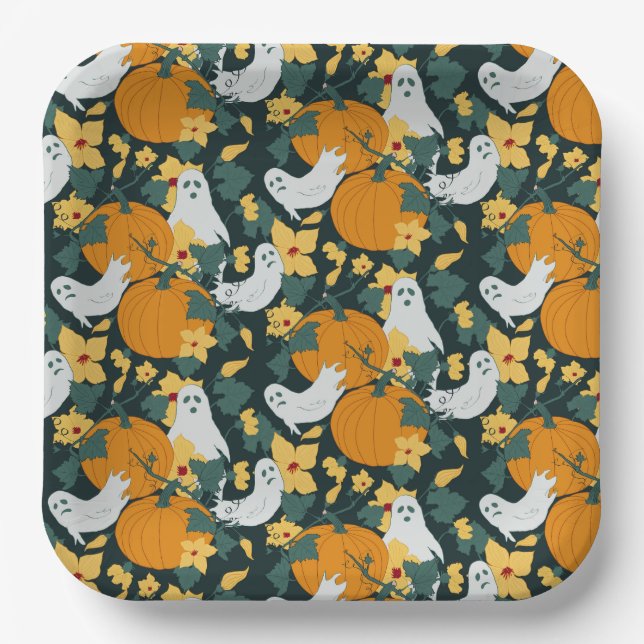 Plato De Papel Jardín Ghostly (Anverso)