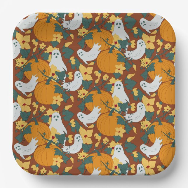 Plato De Papel Jardín Ghostly (Anverso)