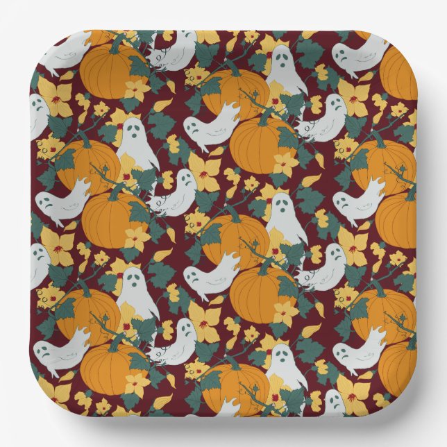 Plato De Papel Jardín Ghostly (Anverso)