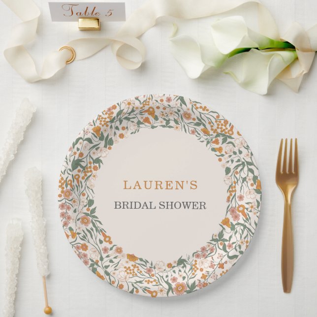 Plato De Papel Jardín Inglés Despedida de Soltera (Boda)