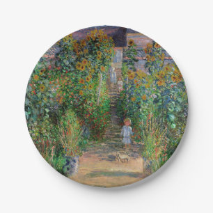 Plato De Papel Jardín Monet Vetheuil Impressionim Pintura