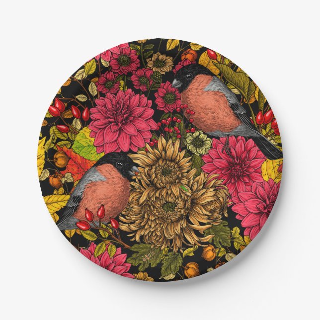 Plato De Papel Jardín otoñal 2 (Anverso)