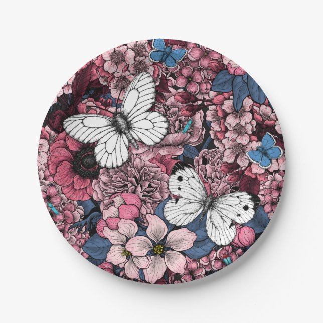 Plato De Papel Jardín primavera (Anverso)