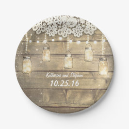 Plato De Papel jarrones de máscaras rústicas luces de cuerda made