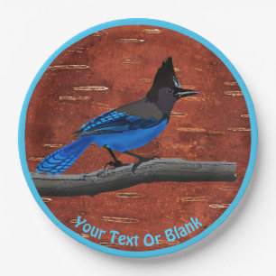 Plato De Papel Jay On Inner Birch Bark de Steller