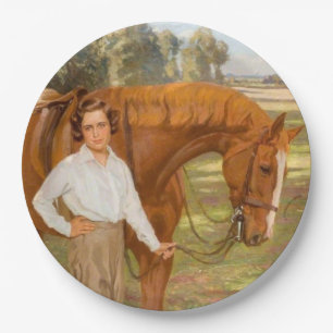 Plato De Papel Jazmín el caballo (por Algernon Talmage)