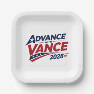 Plato De Papel JD Vance para elecciones presidenciales de 2028 