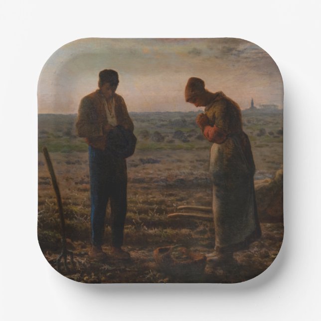 Plato De Papel Jean-Francois Millet - The Angelus (Anverso)
