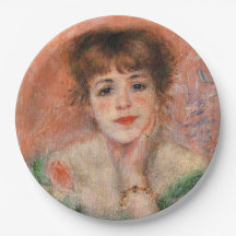 Jeanne Samary con un vestido de cuello bajo (por R