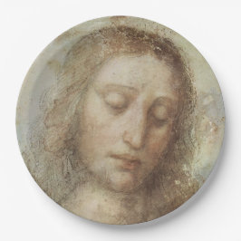 Plato De Papel Jefe de Cristo (Cristianismo) (Leonardo da Vinci)