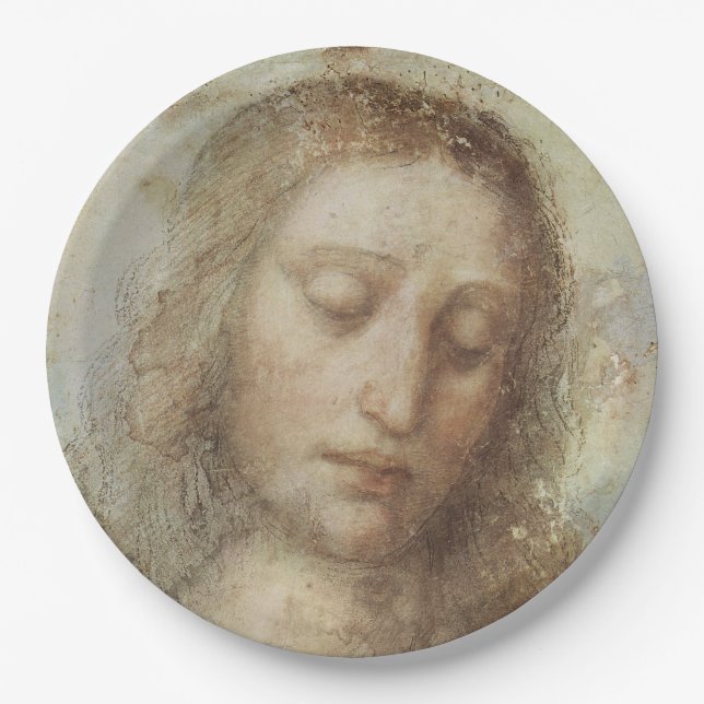 Plato De Papel Jefe de Cristo (Cristianismo) (Leonardo da Vinci) (Anverso)