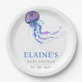 Plato De Papel Jellyfish Ocean Beach Under Sea Baby Shower