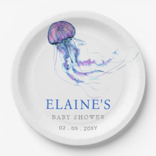 Plato De Papel Jellyfish Ocean Beach Under Sea Baby Shower