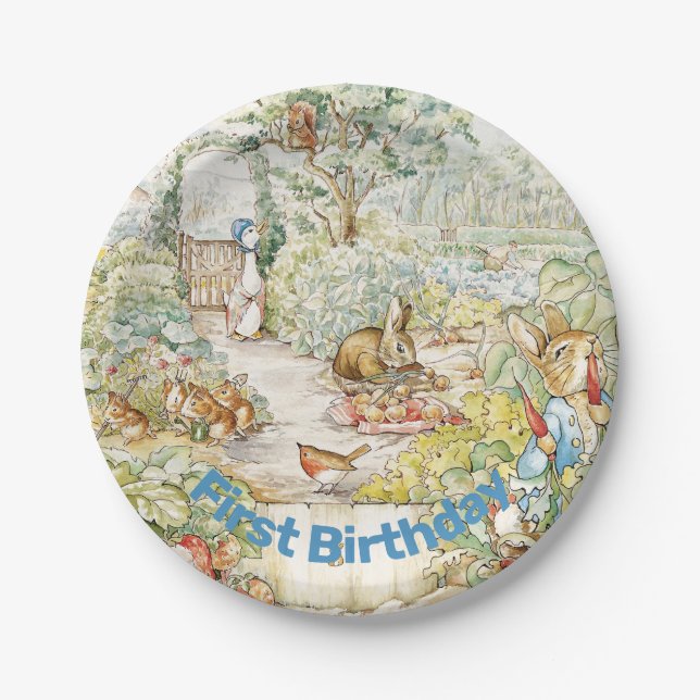 Plato De Papel Jemima Puddle Duck Primer cumpleaños (Anverso)