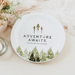 Plato De Papel JENNA Rustic Watercolor Pine Tree Briower<br><div class="desc">La colección Jenna Bridal Shower Collection incluye hermosos pinos acuáticos y una combinación rústica de fuentes. Esta colección es perfecta para su evento temático de montaña al aire libre.</div>