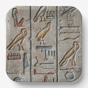 Plato De Papel Jeroglífico Antiguo Egipto Idioma Texto Grabado