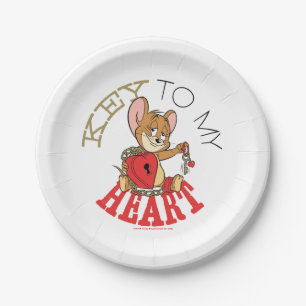 Plato De Papel Jerry Mouse "Llave a mi corazón" Valentine