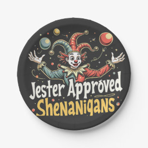 Plato De Papel Jester Aprobó Shenanigans Circus Clown