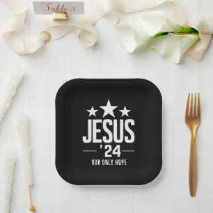 Plato De Papel Jesucristo 2024 Presidente USA Elección Política