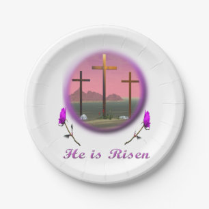 Plato De Papel Jesucristo de Pascua es una tarjeta vertical
