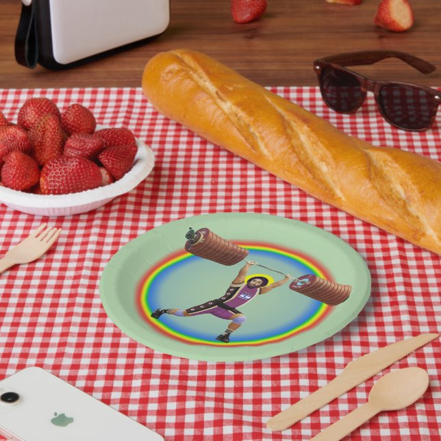 Plato De Papel Jesucristo haciendo la limpieza y la corona (Picnic)