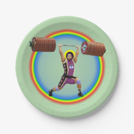 Plato De Papel Jesucristo haciendo la limpieza y la corona