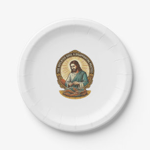 Plato De Papel Jesús Bola de Yoga Completamente Desinflada Humor