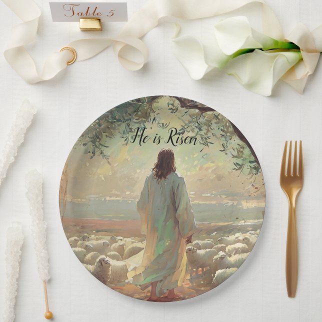 Plato De Papel Jesus Christ Religious Easter Catholic  (Boda)