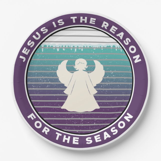 Plato De Papel Jesús es la razón para el Ángel de los Navidades d (Anverso)