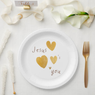 Plato De Papel Jesús te ama las Placas de papel modernas