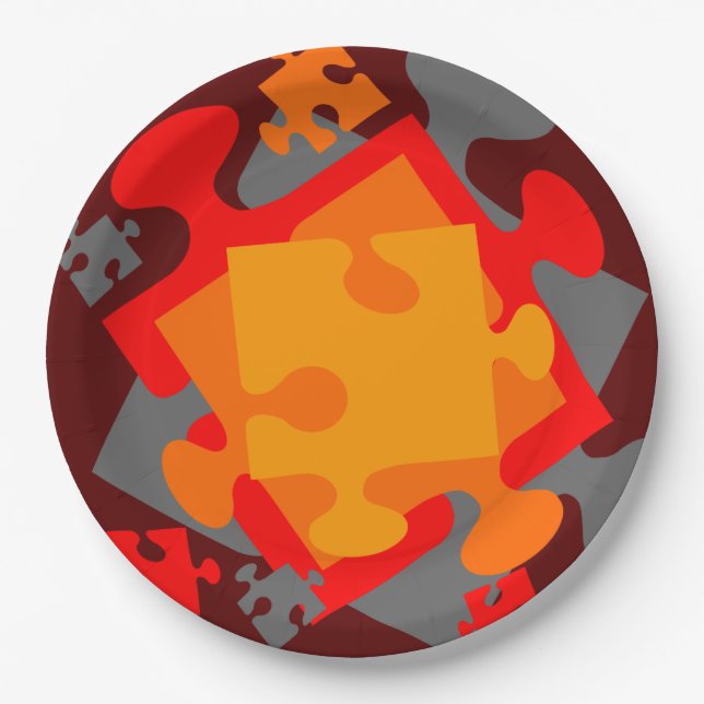 Plato De Papel Jigsaw Jumble (Anverso)