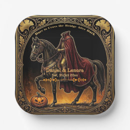 Plato De Papel Jinete sin Cabeza Sleepy Hollow Atrévete a Cruzar