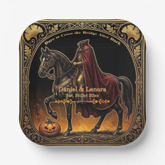Plato De Papel Jinete sin Cabeza Sleepy Hollow Atrévete a Cruzar