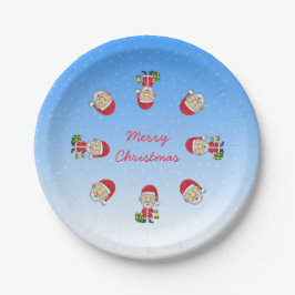 Plato De Papel Jingle Bells con Santa