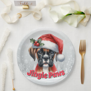 Plato De Papel Jingle Paws y Boxer Dog Joy