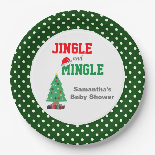 Plato De Papel Jingle Y Mingle Baby Shower (Anverso)