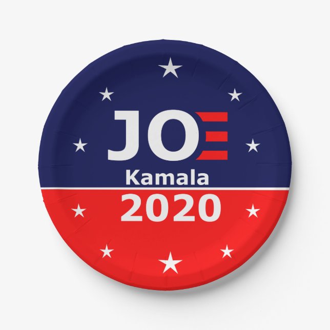Plato De Papel Joe y Kamala - Joe Biden Kamala Harris (Anverso)