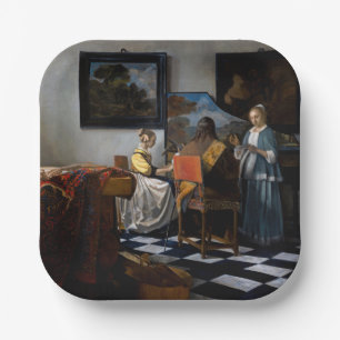 Plato De Papel Johannes Vermeer - El concierto