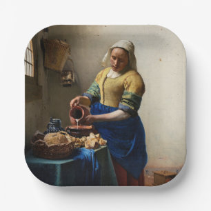 Plato De Papel Johannes Vermeer - La Milkmaid