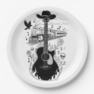 Plato De Papel Johnny Cash Theme Plates
