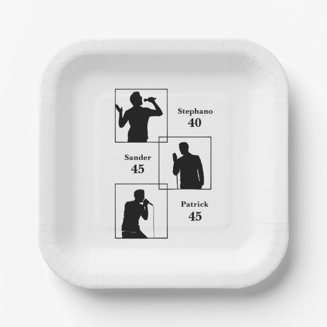 Plato De Papel Joint Birthday Triple the Fun Minimalist White (Anverso)