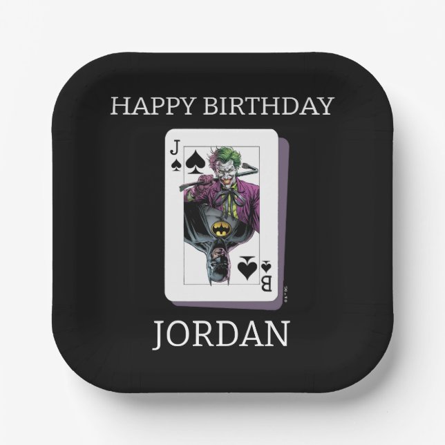 Plato De Papel Joker and Batman Spade Playing Card Illustration (Anverso)