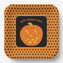 Jolly Jack O Lantern Personalizado Cute Happy Hall