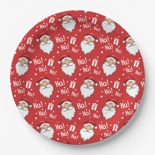 Plato De Papel Jolly Navidades Santa Claus (Anverso)