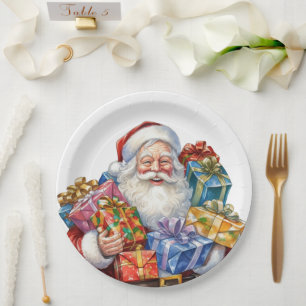 Plato De Papel Jolly Santa Claus Navidades tradicionales