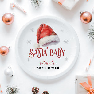 Plato De Papel Jolly Santa Hat Baby Shower